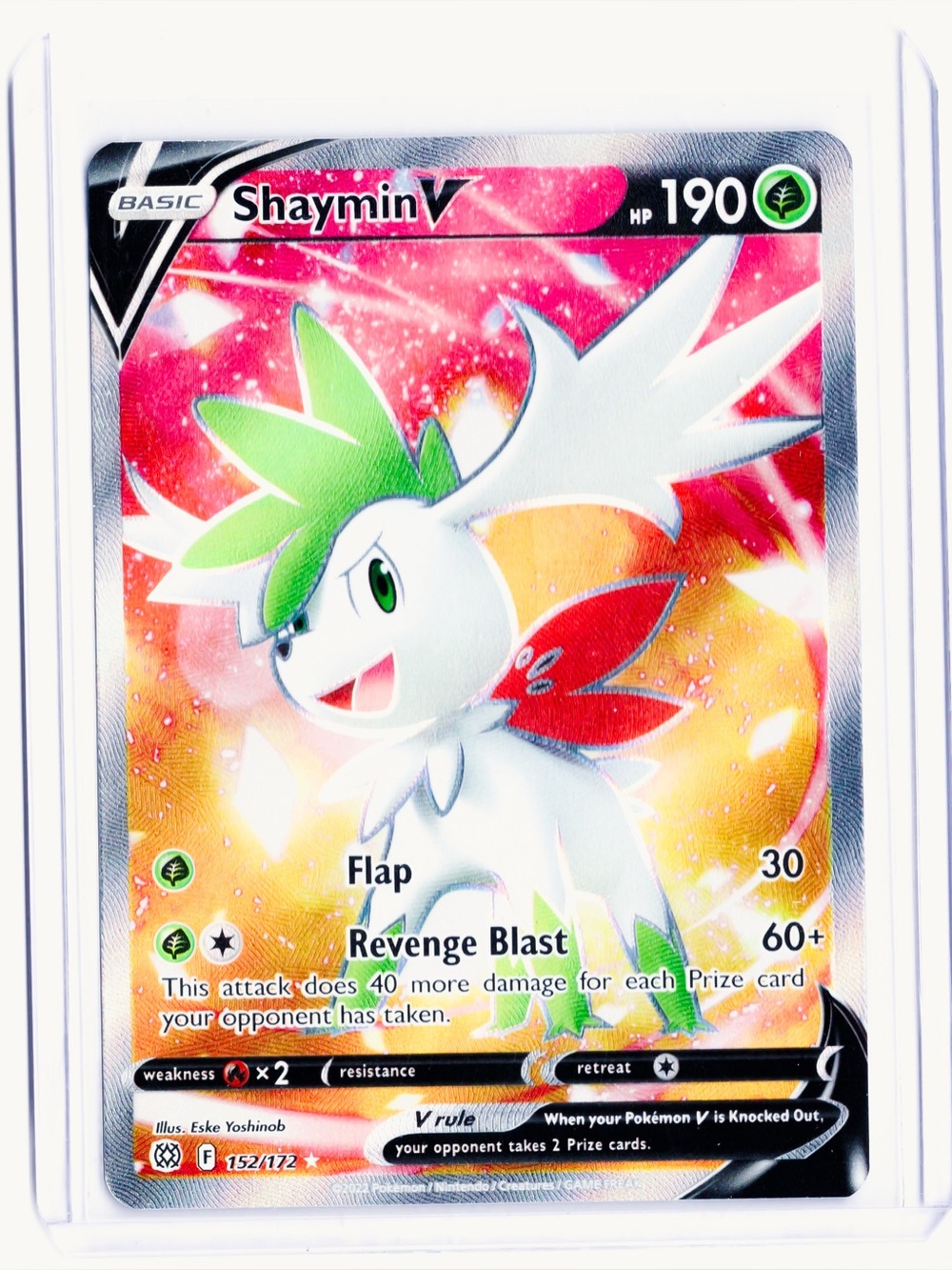 Shaymin V ( Full Art ) 152/172 Brilliant Stars NM Pokemon Trading Card